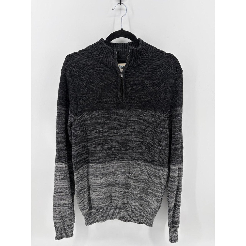 Urban Pipeline 1/4 Zip Sweater Pullover, Gray Color, Block Striped, Men's Size S